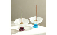 Transparent Lotus Incense Holder Delicate Glass Incense Holder Vintage Design for Meditation, Relaxation, Mindfulness