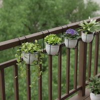 Flowerpot Holder with Hook Iron Balcony Planter Holder Metal Hanging Railing Planter for Patio, Fence