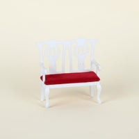 1:12 Scale Sofa European Style Dollhouse Living Room Sofa Ornate Backrest Miniature Wooden Chair Set