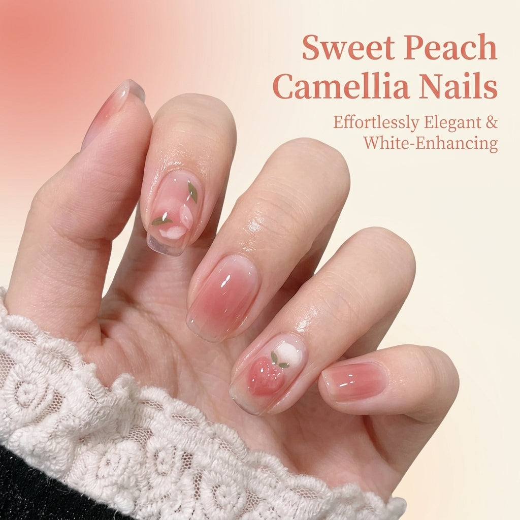 Short Square False Nails with Glue Included, Almond Artificial Removable Reusable for Teens, Fake for Party Home Use Blush Tone Design
