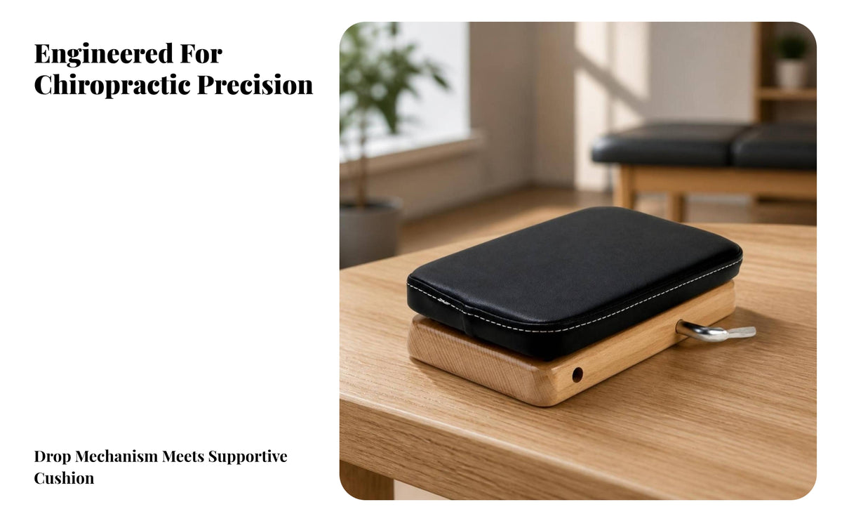 Compact Massage Base with Wood Base | Space-Saving Low-Profile Design, Block with Padded Top, for settings