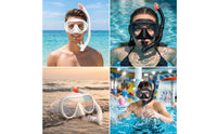 Clear Snorkel Set with Tempered Glass Mask Leak-Proof Frameless Snorkeling Mask with Snorkel Anti-Fog Gear Waterproof for Pool