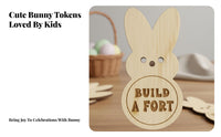 Wooden Easter Egg Fillers Candy Substitute Easter Reward Piece Fun Rewards Wooden Bunny Pieces for Young Children, Teachers, Classroom, Home
