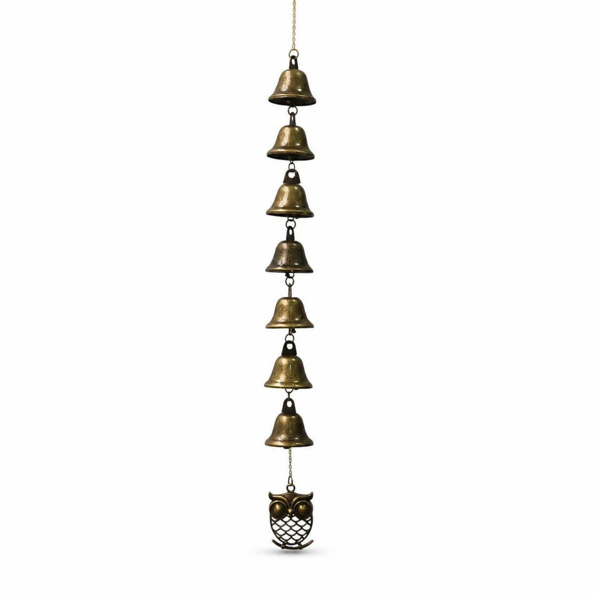 Bronze Owl Wind Chime Owl Wind Chime Vertical Hanging Garden Decor Decorative Outdoor Easy to Hang for Patio