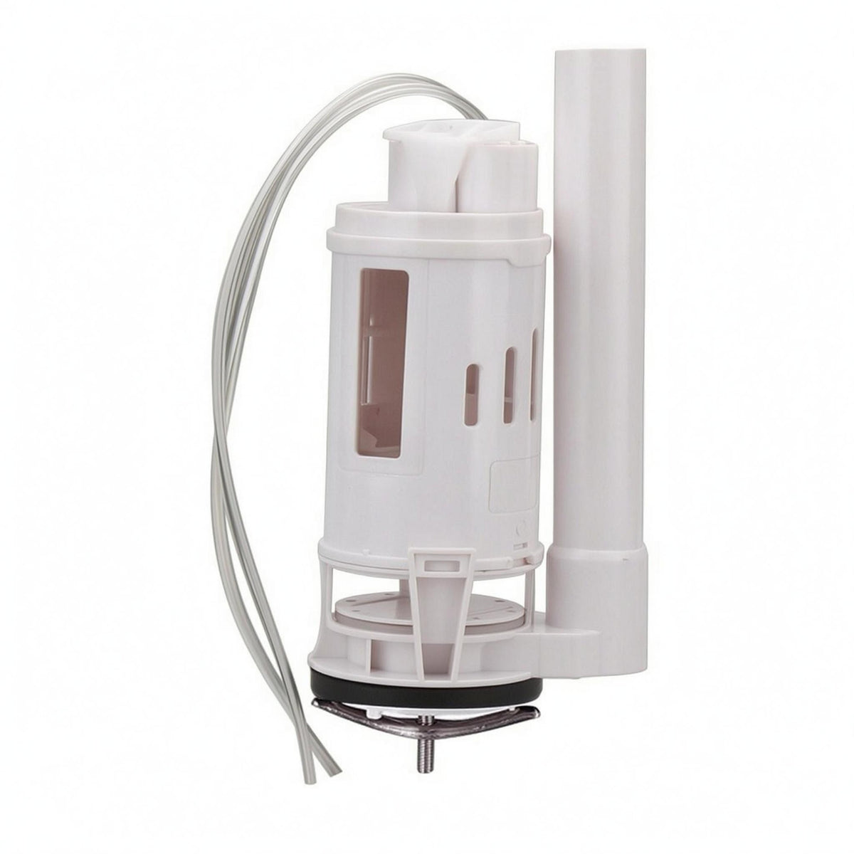 White Plastic Toilet Tank Flush Valve 2-Inch Automatic Flush Valve Threaded Outlet Bathroom Hardware Black Sealing Sealing Gasket