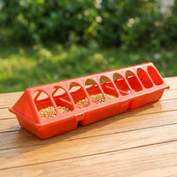 Rectangular Poultry Feeding Trough Easy-to-Clean Chicken Feeder Trough Spill-Resistant Feeders Waste-Reducing for Chickens, Farms