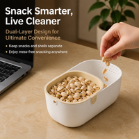 Snack Bowls, Double Layer Snack Serving Bowls, 21.5x12.3x8cm Thickened Design for Living Room, Movie Night Bowls with Drainage