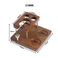 Wooden Puck Press Stand Rectangular Tamping Station Espresso Tool Holder Solid Wood Metal Tamping Base Stand