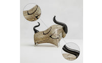 Glass Bovine Tabletop Bull Ornament Artistic Sculpture for Office, Bookshelf