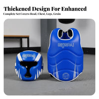 Thickened Padding Combat Arts Safety Set Force Absorbing Full Body Protection Set Long-Lasting Kids Training Protection Kit Adjustable Fit for Adults, Young Athletes, Beginners, Sanda, Muay Thai, Combat Sports, Dojo
