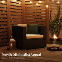7 Pieces Sofa and Armchair Lounge Set Nordic design aesthetic Outdoor Furniture All-Weather Conversation Group for Families, Homeowners, Patio, Balcony, rearyard