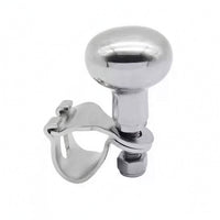 Stainless Steel Steering Knob Polished Silver Boat Steering Knob Metal Clamp Mount Screw-Fastened Bracket