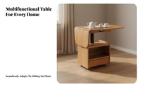 1 Piece Lift Surface Table Solid Wood Folding Dining Table Cart Foldable Convertible Multi-functional Ergonomic Adjustable Height Remote Workstation Suitable for Homeowners Small Areas Living Room