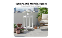 Solid Wood Floor Standing Flower Pot Holder 2-Tier Design Tall Wooden Plant Stand Narrow End Table with Drawer for Living Room, Balcony, Bedroom, Entryway
