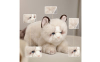 Stuffed Cat Furry Stuffed Cat Kitten Stuffed Toy Collectible Huggable for Collectors, Desk Decoration, Shelf Display