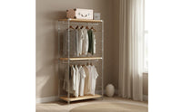 Large Capacity Accessible Closet System Adjustable Shelves Multi-Layer Storage Shelf Heavy Duty Clothing Organizer Easy Assembly for Bedroom, Entryway