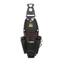 Handsunrestricted Electrician Tool Pouch Portable Tool Pouch with Belt Loop Compact Multi-Pocket for Electricians, Maintenance Workers, Ladder Work, on-Site Repairs