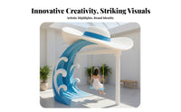 Cumulus Seat Sculpture Sculpture Instagrammable Large Landscape Ornament Original Design Rainbow Cumulus Seat Sculpture for Couples, Tourists
