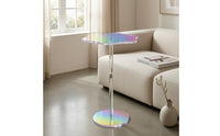 Flower-Shaped acrylic Side Table Rainbow Finish Iridescent Side Table Round & Residence Furniture