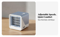 7-Color LED Light Mini Water Cooling Fan Quiet Operation Portable Air Cooler Adjustable Speed for Students, Office Workers, Dorm Room