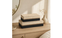 Storage Box with Lid Rigid Lidded Organizer Compact Rectangular Bin with Lid for Dressing Table, Bedroom