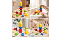 10 Pieces Wooden Stacking Stones Geometric Stacking Blocks Educational
