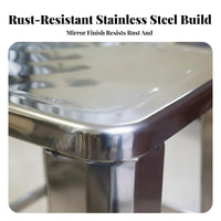 Indoor-outsidedoor Use Square Metal Stool Rust-Resistant Backless Metal Stool Modern Design Household Furniture Sturdy Build for homeowners, Seniors, Business Owners, Living Room, Kitchen, Restaurant, Bathroom
