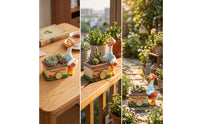 Compact Goose Planter Rustic Resin Planter with Goose Charming Flower Pot Ornament Funny for Plant Lovers, Desk
