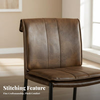 Light Luxury Cushioned Chair with Backrest Italian aesthetic Curved Backrest Dining Chair Modern Design Household Furniture Soft Padded for Homeowners, Restaurant Owners, Interior Designers, Hotel, Kitchen, Living Room