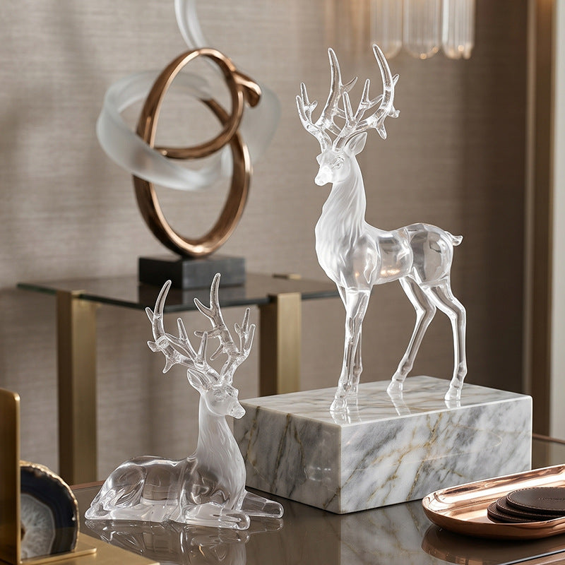 Modern Minimalist Crystal Acrylic Elk Ornament for Coffee Shop, TV Cabinet, Wine Cabinet