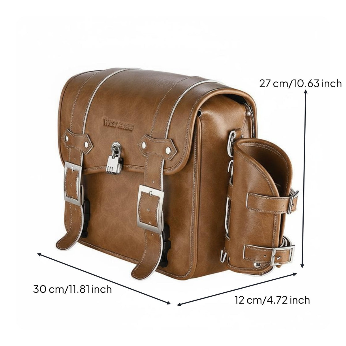 Large Capacity PU Leather Motorcycle Saddlebags Heavy Duty Double Motorcycle Side Bag Easy Install for Riders