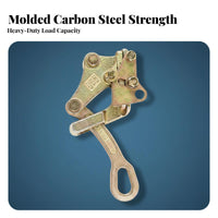 Multi-Functional Wire Rope Tensioner Drop Forged Steel Hooks Double Hook Come-Along Self-Locking Brake for Workshops, Port Terminals, Garage
