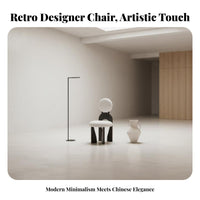 Retro Design Earring Chair Soft Padded Cushion Household Furniture Artistic Design Accent Seat Back Support for Makeup Enthusiasts, Interior Decorators, Dining Room, Home Office, Walk-in Closet, Boutique