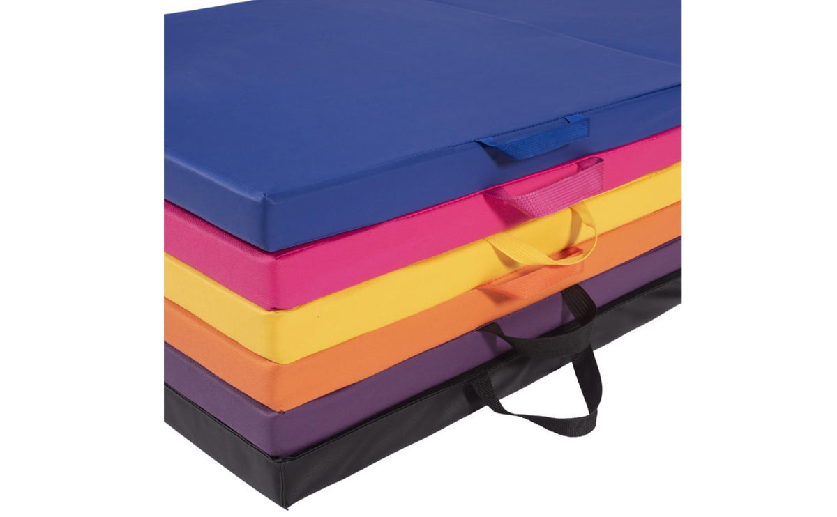 Three-Fold Exercise Mat Dense Foam Folding Mat with Handles Anti-Tear for Home Workouts, Stretching
