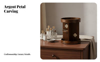 Vintage Design Wooden Vanity Holder Solid Wood Construction Multi-Tier Perfume Rack High Capacity 3-Tier Wooden Storage Carousel Easy Reach for Women, Adults, Desktop, Countertop, Dresser, Dressing Table