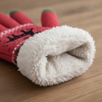 Winter Knitted Deer Pattern Touchscreen Gloves for Men and Women, Double-Layer Plush Lined Warm Cycling Gloves