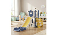 Enclosed Toddler Playground with Storage Space Allall-Inclusive Toddler Slide with Climber Sturdy Indoor Play Structure Non-Slip for Toddlers, Kids, Playroom
