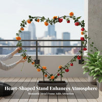 Sturdy Support Heart-Shaped Trellis Decorative Shaped Plant Trellis Long-Lasting Climbing Frame Easy to Install for Gardeners, Houseplant Owners, Homeowners, Potted Plants, Outdoor, Balcony, Home Decor