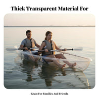 2-Person Transparent Kayak Crystal-Clear Design Transparent Boat Insta-Worthy Paddling Vessel for Tourists, Partners, Photo Shoots, Lakes