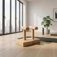 Wooden Press-up Bars Finish Wood Parallettes Wrist Friendly Training Gear for Home Workout