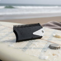 Multi-Functional Wave Surfboard Coating Comb 2 in 1 Design Surfboard Coating Comb Bottle Opener Surfboard Dewaxing Tool Includes Fin Key for Surfers, Beach