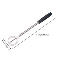 Stainless Steel Shaft Telescopic Golf Ball Retriever Ribbed Grip Spring Prong Golf Ball Retriever Round Head Retrieval Tool Lightweight for Driving Range