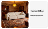 Corduroy configurable Sofa Removable and cleanable Cover Frameless Corduroy Sectional Small Space suitable for Living Room Furnishing for Families, Young Adults