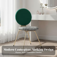Nordic design Shell rear Chair Modern Minimalist Vanity Stool Scalloped rearrest Seating Furniture Soft Upholstery for Homeowners, Salon Owners, Home Decorators, Makeup Room, Bedroom, Reception Area