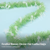 Easter Bunny Garland Shiny Colorful Tinsel Garland Lightweight Hare Festivity Streamer for Families, Teachers, Classroom, Garden, Office