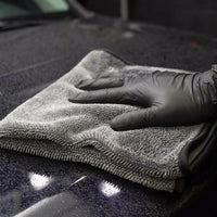Coil Weave Car Drying Towel Microfibre Cloth, 50x60cm Microfibre Cloth for Car Valeting Kit, Gray Absorbency Single Layer