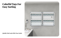 With Lock Wall-Mounted Key Cabinet Long-Lasting Frame Wall-Mounted Cylinder-Lockbox Heavy-Duty Construction Security Equipment Scratch-Resistant Finish for Car Dealership Personnel, Office Administrators, Hotel, School, Factory, Garage