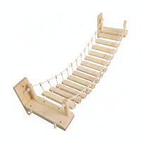 Solid Wood Wooden Cat Bridge with Rope Sturdy Wall-Mounted Cat Bridge Long-Lasting Natural for Cats