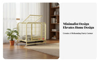 Secure Lock Heavy Duty Dog Enclosure Easy to Clean Heavy Duty Dog Crate Removable Tray Double Door Pet Kennel Coating