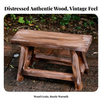 Small Four-Legged Pedestal Retro Design Short-Legged Pedestal Stool Rustic appeal